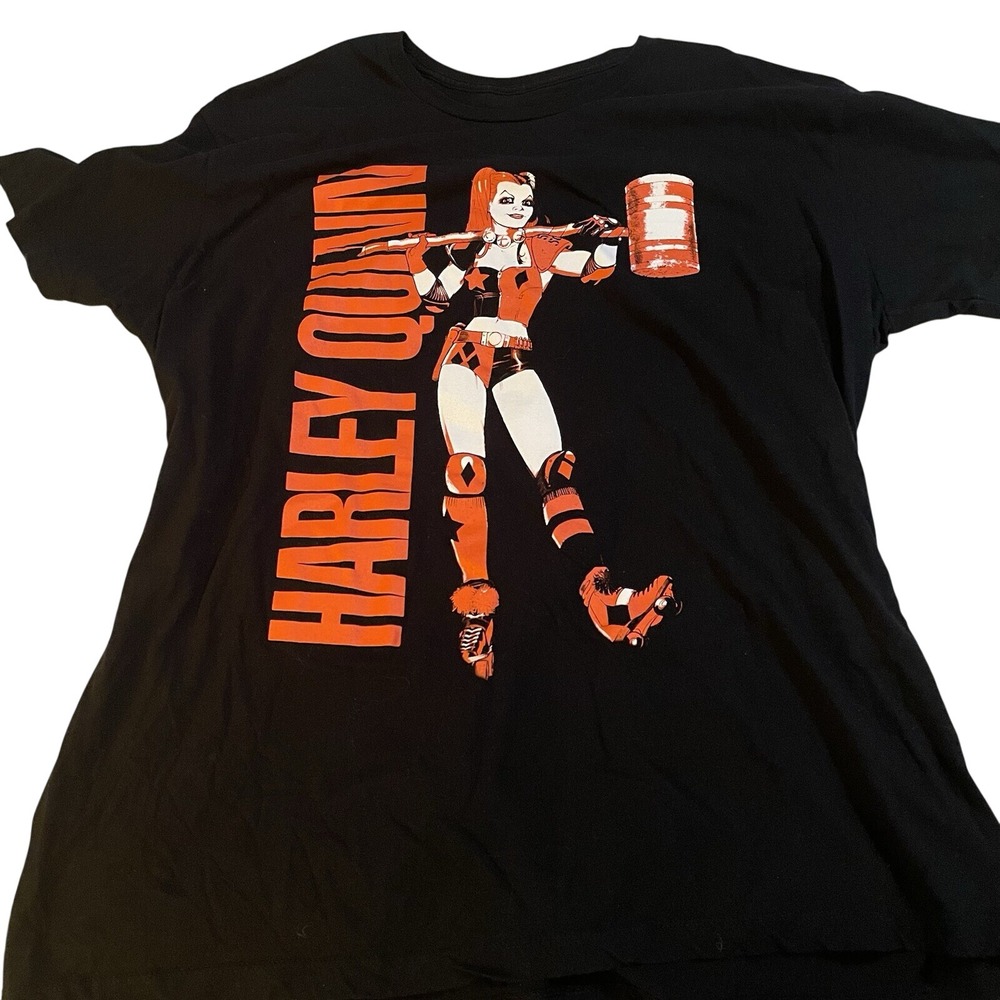 Harley Quinn DC Comics T Shirt Womens 2XL Black Graphic Batman Villain Tee
